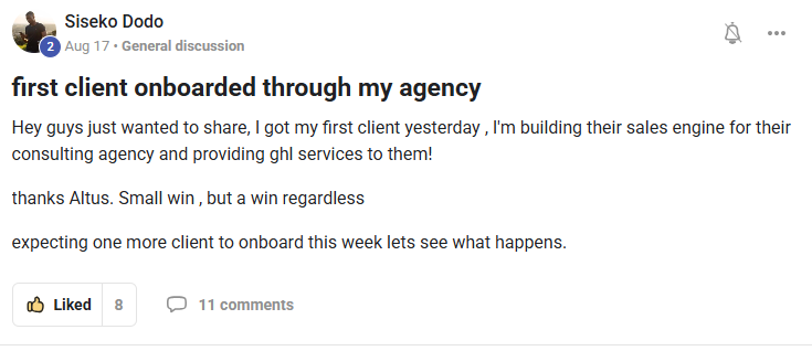 Testimonial from Siseko Dodo